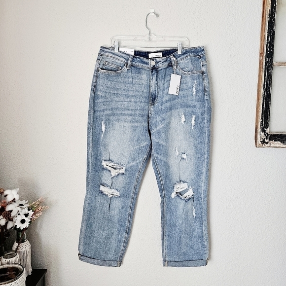 VERVET BY FLYING MONKEY Stretch Boyfriend Jeans Plus Size 20W Dreamland - Picture 5 of 13